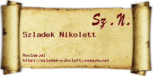 Szladek Nikolett névjegykártya