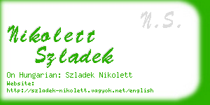 nikolett szladek business card